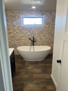 Beautiful wide sink with oil rubbed bronze valve