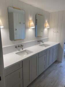 his and hers white sink update