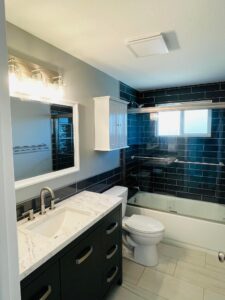 New Bathroom update - black tile